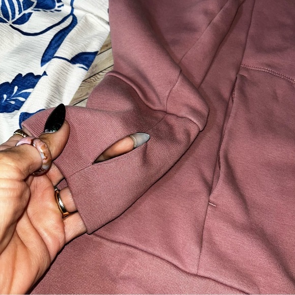 FABLETICS Zaylee Funnel Neck Tunic Sweatshirt Dusty Pink Medium Cozy Soft Casual - Picture 5 of 9